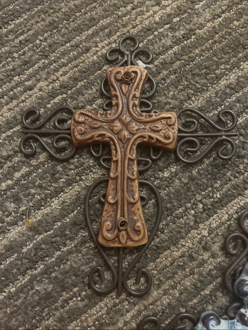 Decorative Wall Cross Trio - Brown, Red, Blue